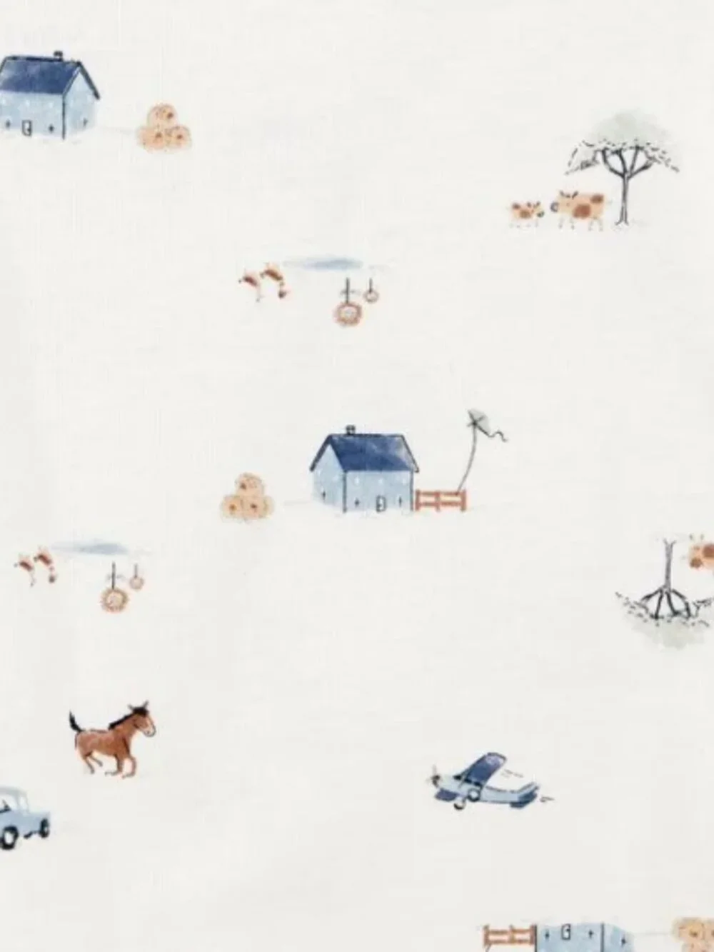 NWT Carter’s Baby Boy Barn Print 3-Piece Cardigan Set Navy Blue Outfit Set - Picture 4 of 5